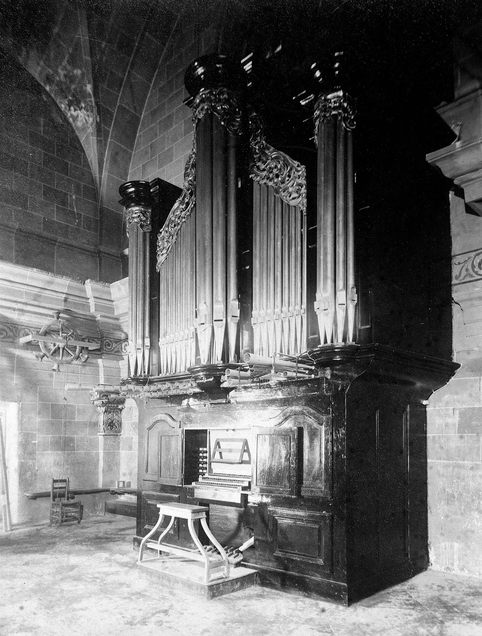 Situació original de l'orgue, el 1777