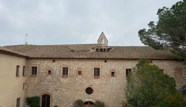 S’esfondra una part de la teulada del Monestir de la Mare de Déu de la Serra de Montblanc